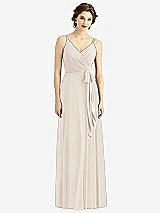 Front View Thumbnail - Oat Draped Wrap Chiffon Maxi Dress with Sash