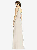 Rear View Thumbnail - Oat Draped Wrap Chiffon Maxi Dress with Sash