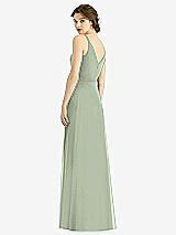 Rear View Thumbnail - Sage Draped Wrap Chiffon Maxi Dress with Sash