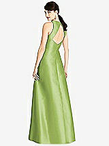 Rear View Thumbnail - Mojito Sleeveless Open-Back Satin A-Line Dress