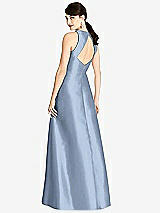 Rear View Thumbnail - Cloudy Sleeveless Open-Back Satin A-Line Dress