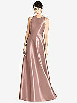 Front View Thumbnail - Neu Nude Sleeveless Open-Back Satin A-Line Dress