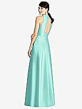 Rear View Thumbnail - Coastal Sleeveless Open-Back Pleated Skirt Dress with Pockets