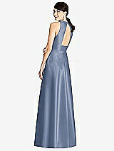 Rear View Thumbnail - Larkspur Blue Sleeveless Open-Back Pleated Skirt Dress with Pockets