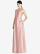 Front View Thumbnail - Rose Sleeveless Open-Back Pleated Skirt Dress with Pockets