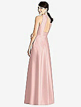 Rear View Thumbnail - Rose Sleeveless Open-Back Pleated Skirt Dress with Pockets