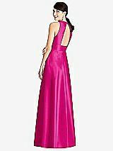 Rear View Thumbnail - Think Pink Sleeveless Open-Back Pleated Skirt Dress with Pockets