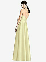 Rear View Thumbnail - Butter Yellow V-Neck Full Skirt Satin Maxi Dress