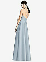 Rear View Thumbnail - Mist V-Neck Full Skirt Satin Maxi Dress