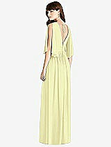 Rear View Thumbnail - Butter Yellow Split Sleeve Backless Chiffon Maxi Dress