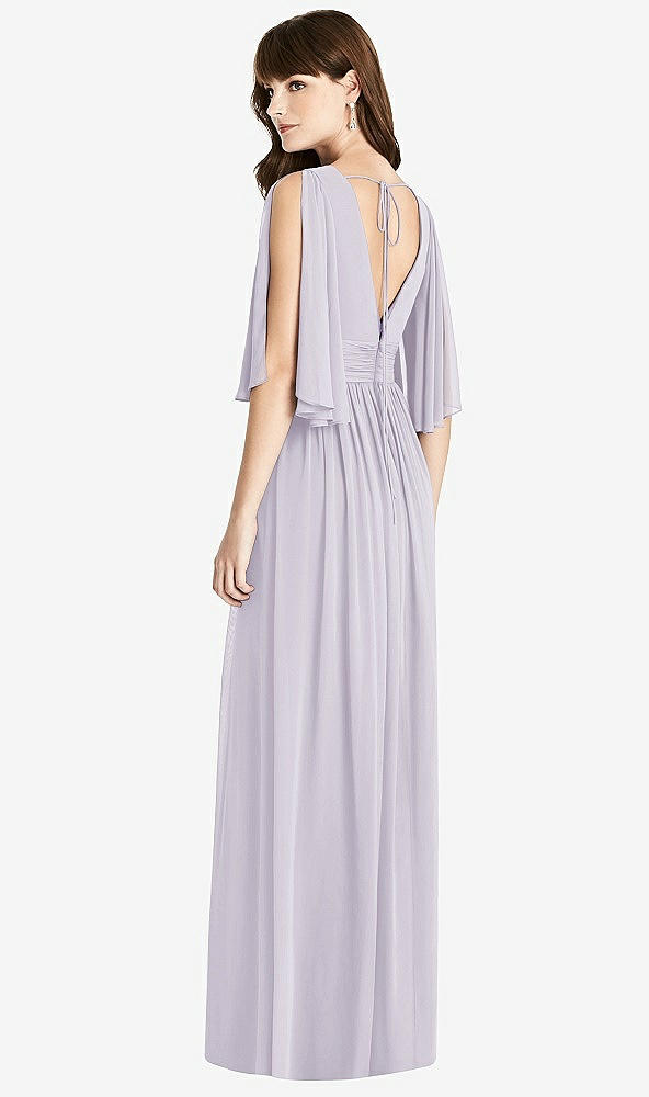 Back View - Moondance Split Sleeve Backless Chiffon Maxi Dress