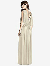 Rear View Thumbnail - Champagne Split Sleeve Backless Chiffon Maxi Dress