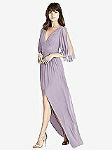 Front View Thumbnail - Lilac Haze Split Sleeve Backless Chiffon Maxi Dress