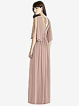 Rear View Thumbnail - Neu Nude Split Sleeve Backless Chiffon Maxi Dress