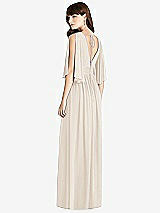 Rear View Thumbnail - Oat Split Sleeve Backless Chiffon Maxi Dress