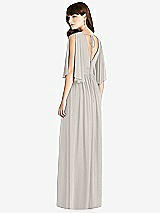 Rear View Thumbnail - Oyster Split Sleeve Backless Chiffon Maxi Dress