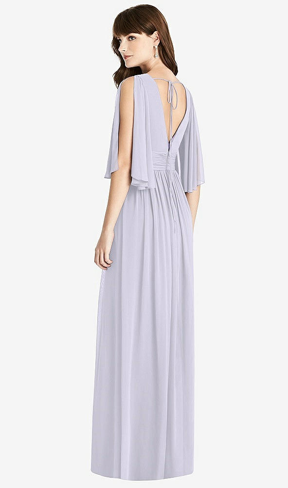 Back View - Silver Dove Split Sleeve Backless Chiffon Maxi Dress