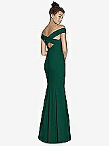 Alt View 1 Thumbnail - Hunter Green Off-the-Shoulder Criss Cross Back Trumpet Gown