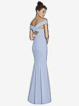 Alt View 1 Thumbnail - Sky Blue Off-the-Shoulder Criss Cross Back Trumpet Gown