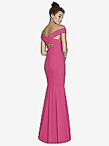 Alt View 1 Thumbnail - Tea Rose Off-the-Shoulder Criss Cross Back Trumpet Gown