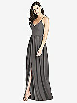 Front View Thumbnail - Caviar Gray Criss Cross Strap Backless Maxi Dress