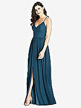 Front View Thumbnail - Atlantic Blue Criss Cross Strap Backless Maxi Dress