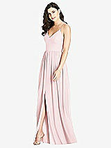 Front View Thumbnail - Ballet Pink Criss Cross Strap Backless Maxi Dress