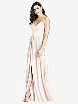 Front View Thumbnail - Blush Criss Cross Strap Backless Maxi Dress