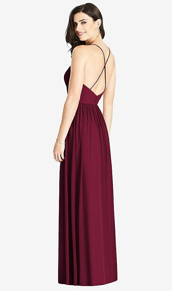 Back View - Cabernet Criss Cross Strap Backless Maxi Dress