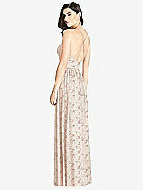 Rear View Thumbnail - Coquette Floral Print Criss Cross Strap Backless Maxi Dress