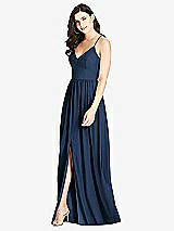 Front View Thumbnail - Midnight Navy Criss Cross Strap Backless Maxi Dress