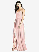 Front View Thumbnail - Rose - PANTONE Rose Quartz Criss Cross Strap Backless Maxi Dress