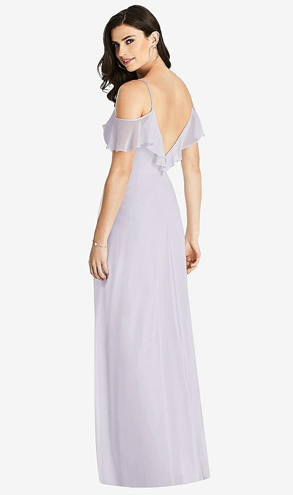 Back View - Moondance Ruffled Cold-Shoulder Chiffon Maxi Dress