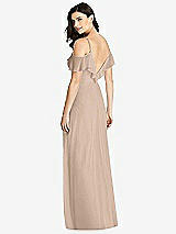 Rear View Thumbnail - Topaz Ruffled Cold-Shoulder Chiffon Maxi Dress