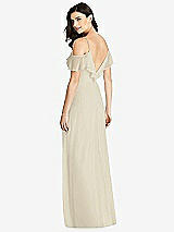 Rear View Thumbnail - Champagne Ruffled Cold-Shoulder Chiffon Maxi Dress