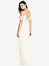 Rear View Thumbnail - Ivory Ruffled Cold-Shoulder Chiffon Maxi Dress