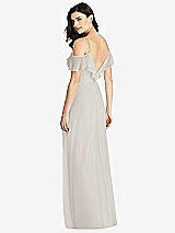 Rear View Thumbnail - Oyster Ruffled Cold-Shoulder Chiffon Maxi Dress