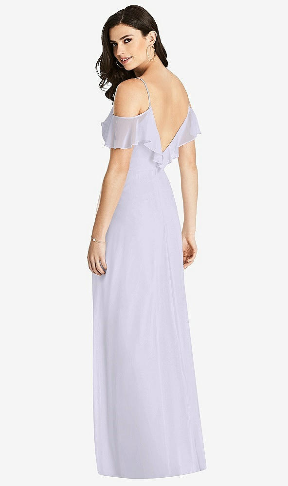 Back View - Silver Dove Ruffled Cold-Shoulder Chiffon Maxi Dress