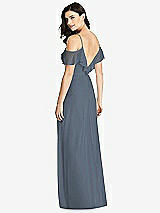 Rear View Thumbnail - Silverstone Ruffled Cold-Shoulder Chiffon Maxi Dress