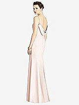 Front View Thumbnail - Blush Bateau-Neck Open Cowl-Back Trumpet Gown