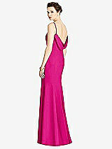 Front View Thumbnail - Think Pink Bateau-Neck Open Cowl-Back Trumpet Gown