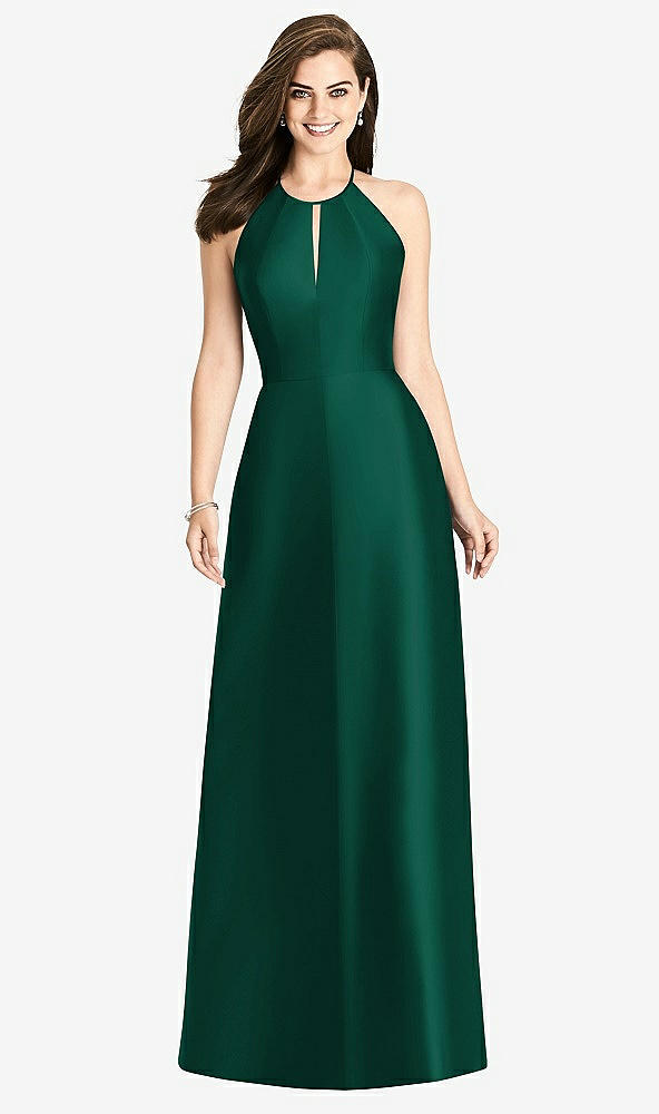 Back View - Hunter Green Bella Bridesmaids Dress BB115