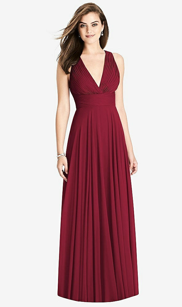 Front View - Burgundy Bella Bridesmaids Dress BB117