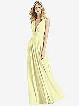 Front View Thumbnail - Butter Yellow & Light Nude Bella Bridesmaids Dress BB109