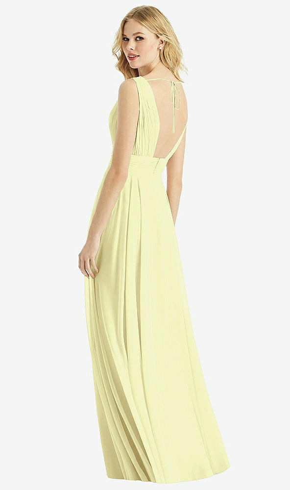 Back View - Butter Yellow & Light Nude Bella Bridesmaids Dress BB109