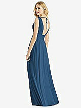 Rear View Thumbnail - Dusk Blue & Light Nude Bella Bridesmaids Dress BB109