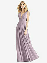 Front View Thumbnail - Lilac Dusk & Light Nude Bella Bridesmaids Dress BB109