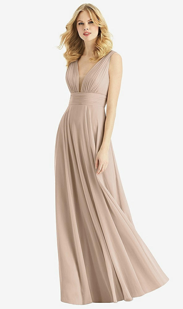 Front View - Topaz & Light Nude Bella Bridesmaids Dress BB109