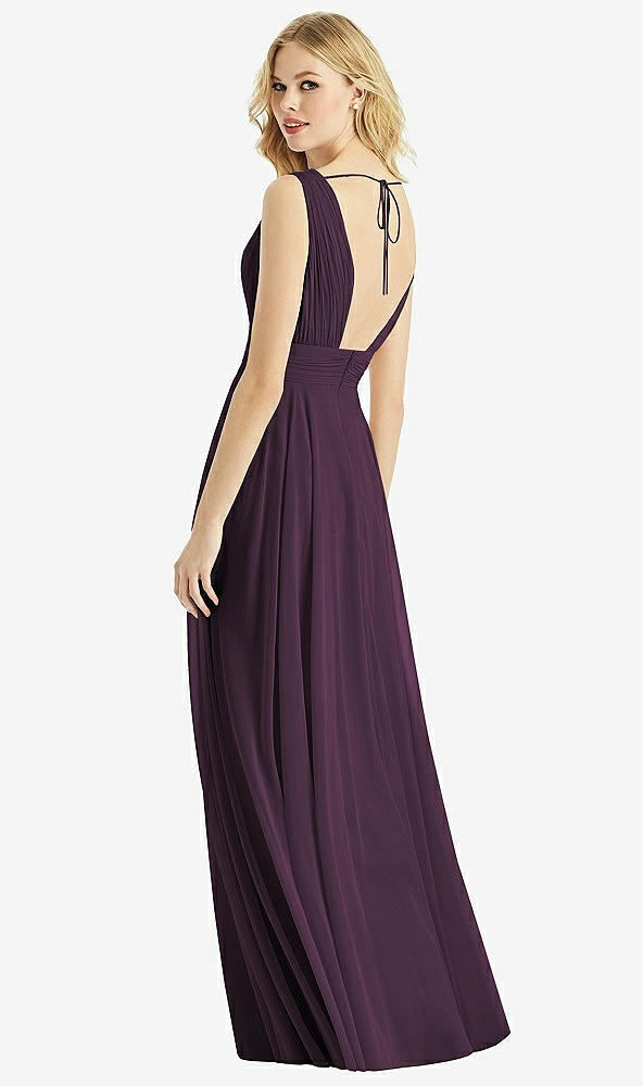 Back View - Aubergine & Light Nude Bella Bridesmaids Dress BB109