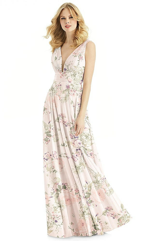 Front View - Blush Garden & Light Nude Bella Bridesmaids Dress BB109